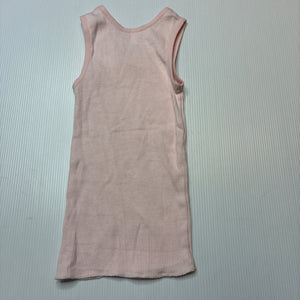 Girls Target, pink ribbed cotton singlet top, EUC, size 0,  