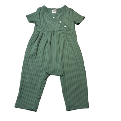 Girls PatPat, green ribbed lightweight romper, GUC, size 00,  