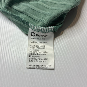 Girls PatPat, green ribbed lightweight romper, GUC, size 00,  