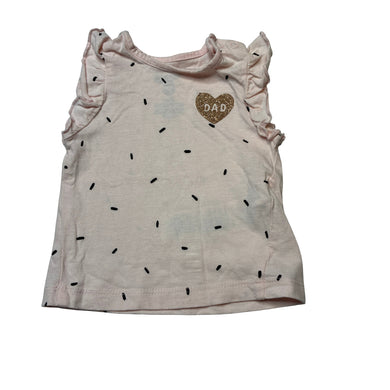 Girls Cotton On, pink cotton top, dad, GUC, size 000,  