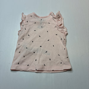 Girls Cotton On, pink cotton top, dad, GUC, size 000,  
