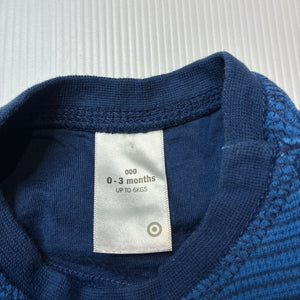 Boys Target, blue cotton long sleeve top, GUC, size 000,  