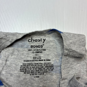 Unisex Bonds, stretchy chesty singlet top, GUC, size 1,  