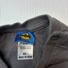 Load image into Gallery viewer, Boys DC Comics, Batman cotton long sleeve tee / top, GUC, size 1,  