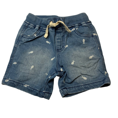 Boys Country Road, stretch denim shorts, elasticated, fish, GUC, size 2,  