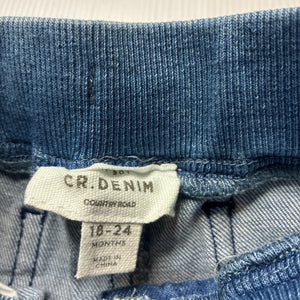 Boys Country Road, stretch denim shorts, elasticated, fish, GUC, size 2,  