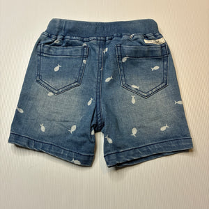 Boys Country Road, stretch denim shorts, elasticated, fish, GUC, size 2,  