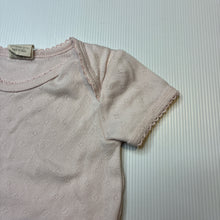 Load image into Gallery viewer, Girls Baby Berry, pointelle organic cotton bodysuit / romper, GUC, size 0,  