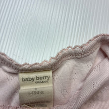 Load image into Gallery viewer, Girls Baby Berry, pointelle organic cotton bodysuit / romper, GUC, size 0,  