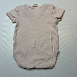 Girls Baby Berry, pointelle organic cotton bodysuit / romper, GUC, size 0,  