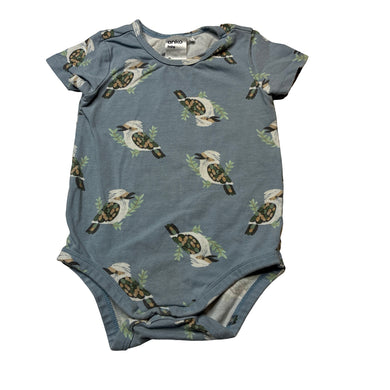 Unisex Anko, stretchy bodysuit / romper, kookaburra, FUC, size 0,  