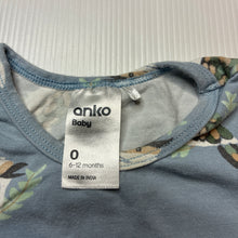 Load image into Gallery viewer, Unisex Anko, stretchy bodysuit / romper, kookaburra, FUC, size 0,  