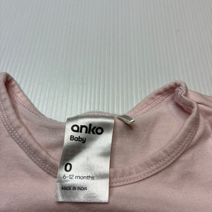 Girls Anko, pink stretchy bodysuit / romper, EUC, size 0,  