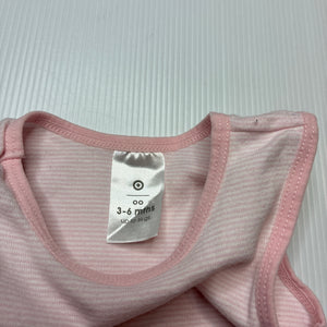 Girls Target, pink & white stripe cotton singlet top, EUC, size 00,  