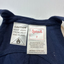 Load image into Gallery viewer, Boys Sprout, navy cotton overalls, EUC, size 2,  