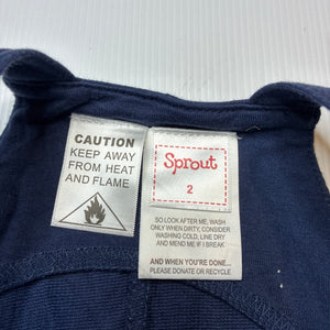 Boys Sprout, navy cotton overalls, EUC, size 2,  