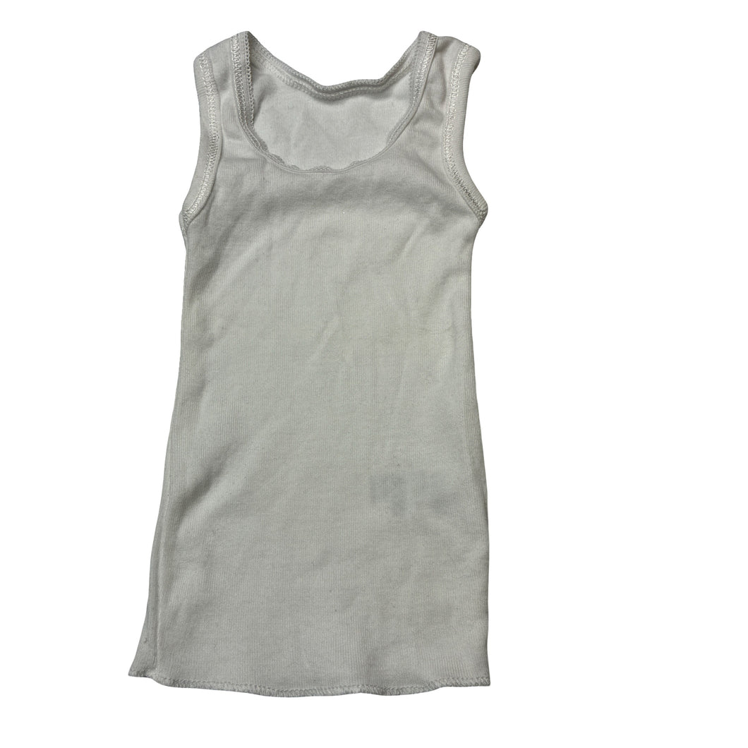 Unisex Anko, white cotton singlet top, EUC, size 0000,  