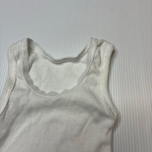 Load image into Gallery viewer, Unisex Anko, white cotton singlet top, EUC, size 0000,  