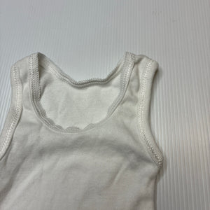 Unisex Anko, white cotton singlet top, EUC, size 0000,  