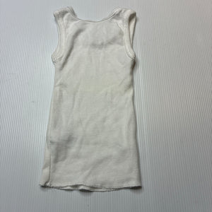 Unisex Anko, white cotton singlet top, EUC, size 0000,  