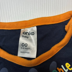 Boys Anko, cotton coverall / romper, tiger, EUC, size 00,  