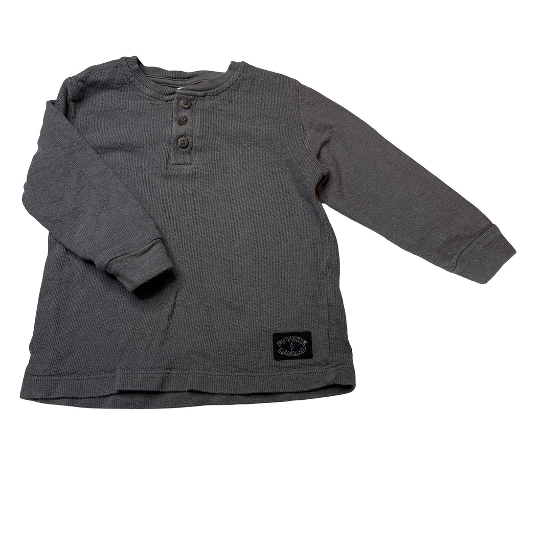 Boys KID, cotton long sleeve henley top, FUC, size 2,  
