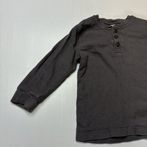 Boys KID, cotton long sleeve henley top, FUC, size 2,  