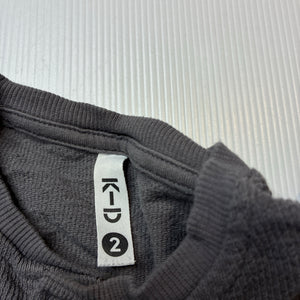 Boys KID, cotton long sleeve henley top, FUC, size 2,  