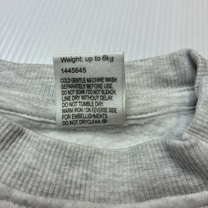 Unisex Baby Berry, fleece lined grey marle sweater / jumper, EUC, size 000,  