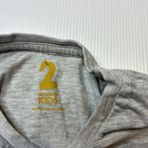 Boys Cotton On, grey marle long sleeve tee / top, FUC, size 2,  