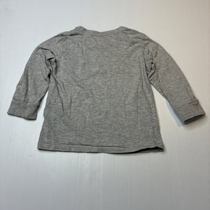 Boys Cotton On, grey marle long sleeve tee / top, FUC, size 2,  