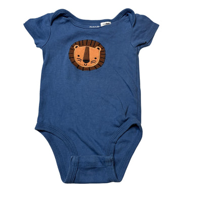 Boys Pekkle, cotton bodysuit / romper, lion, GUC, size 0,  