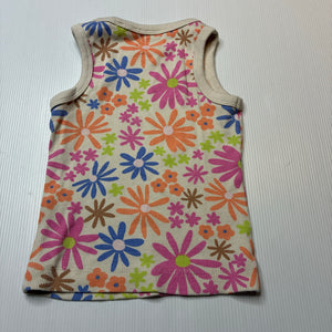 Girls Mango, stretchy ribbed floral singlet / tank top, GUC, size 3,  