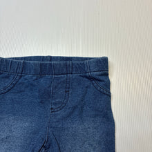 Load image into Gallery viewer, Unisex Tiny Little Wonders, lightweight knit denim leggings / bottoms, GUC, size 000,  