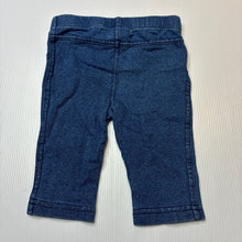 Load image into Gallery viewer, Unisex Tiny Little Wonders, lightweight knit denim leggings / bottoms, GUC, size 000,  