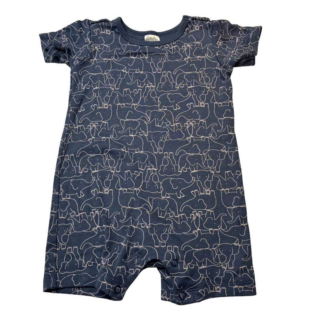 Unisex Anko, soft cotton romper, elephants, EUC, size 1,  