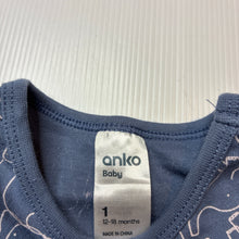 Load image into Gallery viewer, Unisex Anko, soft cotton romper, elephants, EUC, size 1,  