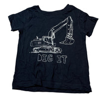Load image into Gallery viewer, Boys Kids &amp; Co, navy cotton tee / top, digger, GUC, size 1,  