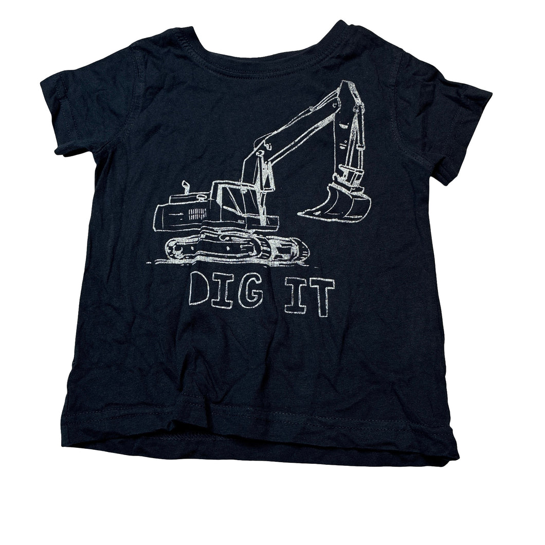 Boys Kids & Co, navy cotton tee / top, digger, GUC, size 1,  