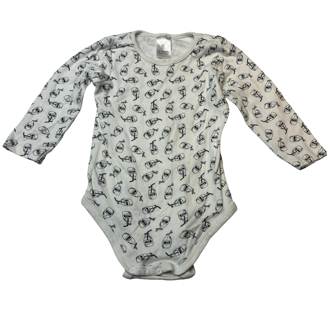 Unisex Target, cotton bodysuit / romper, milk, GUC, size 1,  