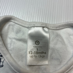 Unisex Target, cotton bodysuit / romper, milk, GUC, size 1,  