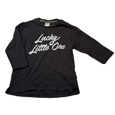 Boys H&M, grey cotton long sleeve tee / top, FUC, size 1,  