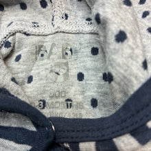 Load image into Gallery viewer, Unisex Cotton On, navy &amp; grey stripe cotton hooded top, EUC, size 000,  