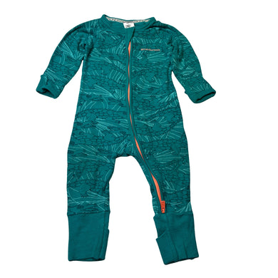 Unisex Bonds, ribbed zip wondersuit / zippy / romper, crocodiles, FUC, size 00,  