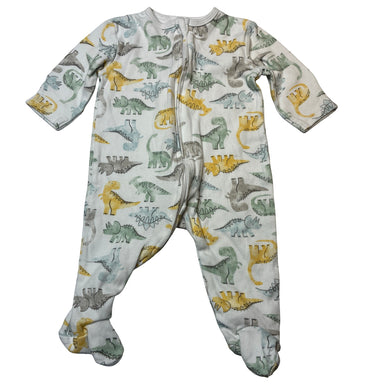Unisex Dymples, organic cotton zip coverall / romper, dinosaurs, GUC, size 00,  