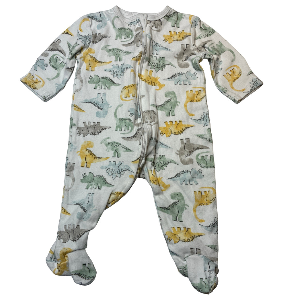 Unisex Dymples, organic cotton zip coverall / romper, dinosaurs, GUC, size 00,  