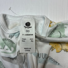 Load image into Gallery viewer, Unisex Dymples, organic cotton zip coverall / romper, dinosaurs, GUC, size 00,  