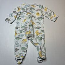 Load image into Gallery viewer, Unisex Dymples, organic cotton zip coverall / romper, dinosaurs, GUC, size 00,  