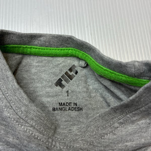 Boys Tilt, grey marle long sleeve tee / top, GUC, size 1,  