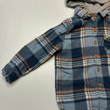 Load image into Gallery viewer, Boys Tilt, flannel cotton long sleeve hooded shirt, GUC, size 2,  
